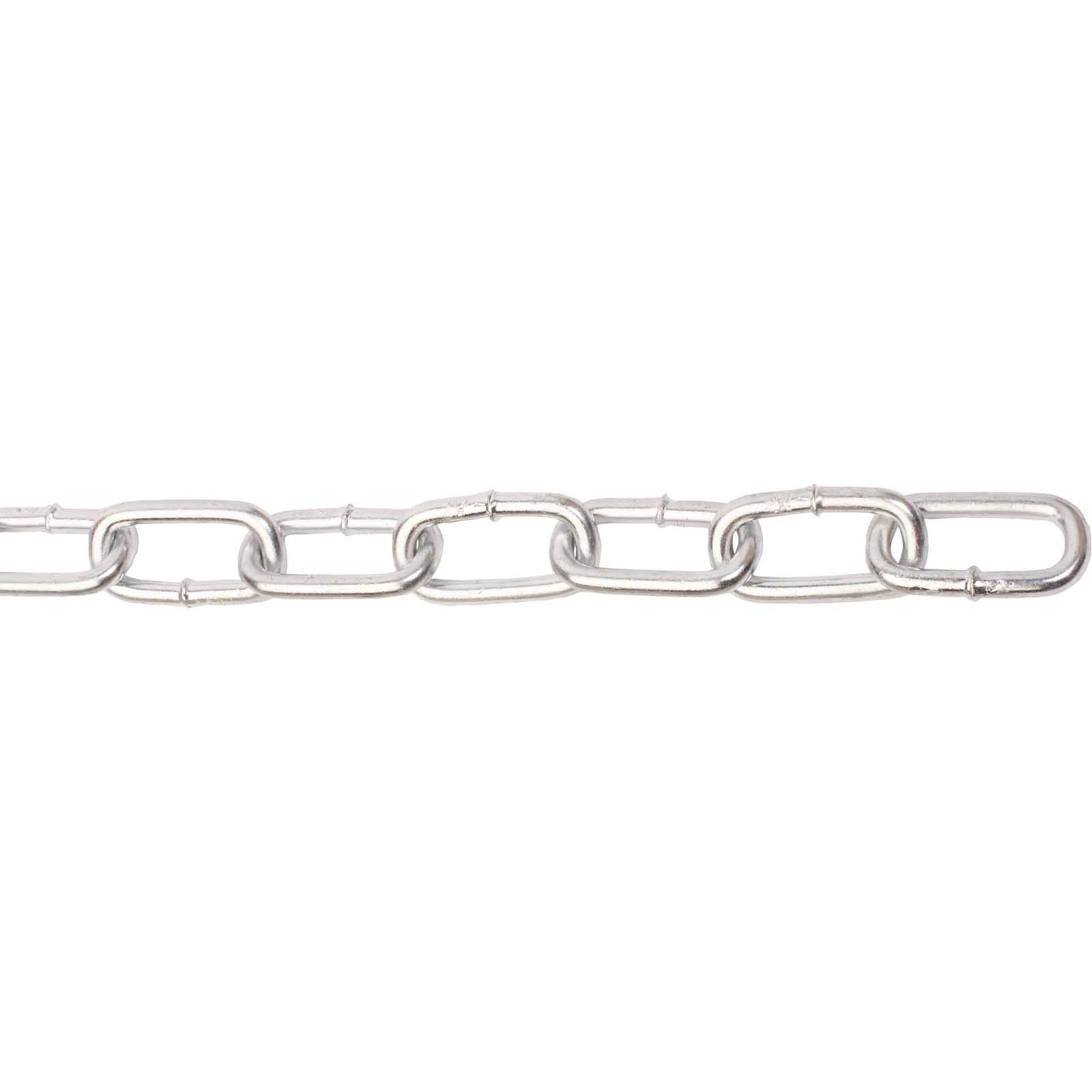 5.0mm x 28mm No.300 Straight Link Side Welded Chain Zinc Plated (Per M)