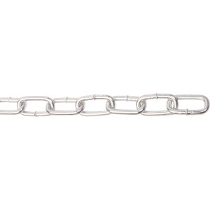 2.5mm x 19mm No.300 Straight Link Side Welded Chain -  Zinc Plated (Per M)